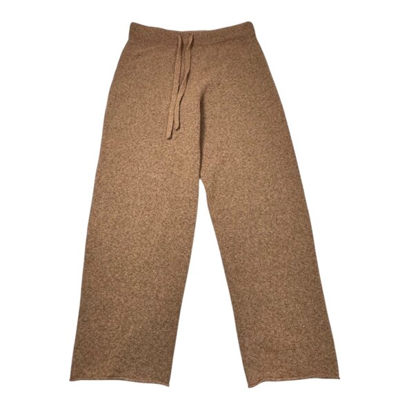 Everlane Knit Sweater Pants Sz L Tan Wool Blend Elastic Waist Stretch Cozy - Picture 2 of 10